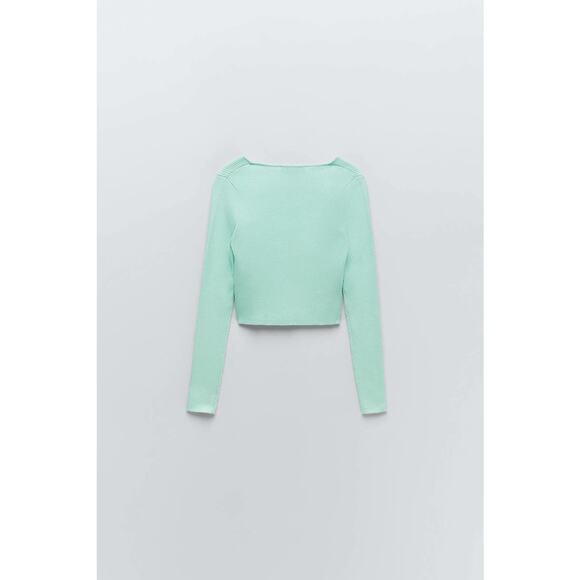 ZARA BLOGGER FAVORITE KNIT CROPPED JACKET - Picture 12 of 13